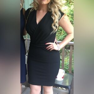 Marciano Sleek Black V-Neck Dress